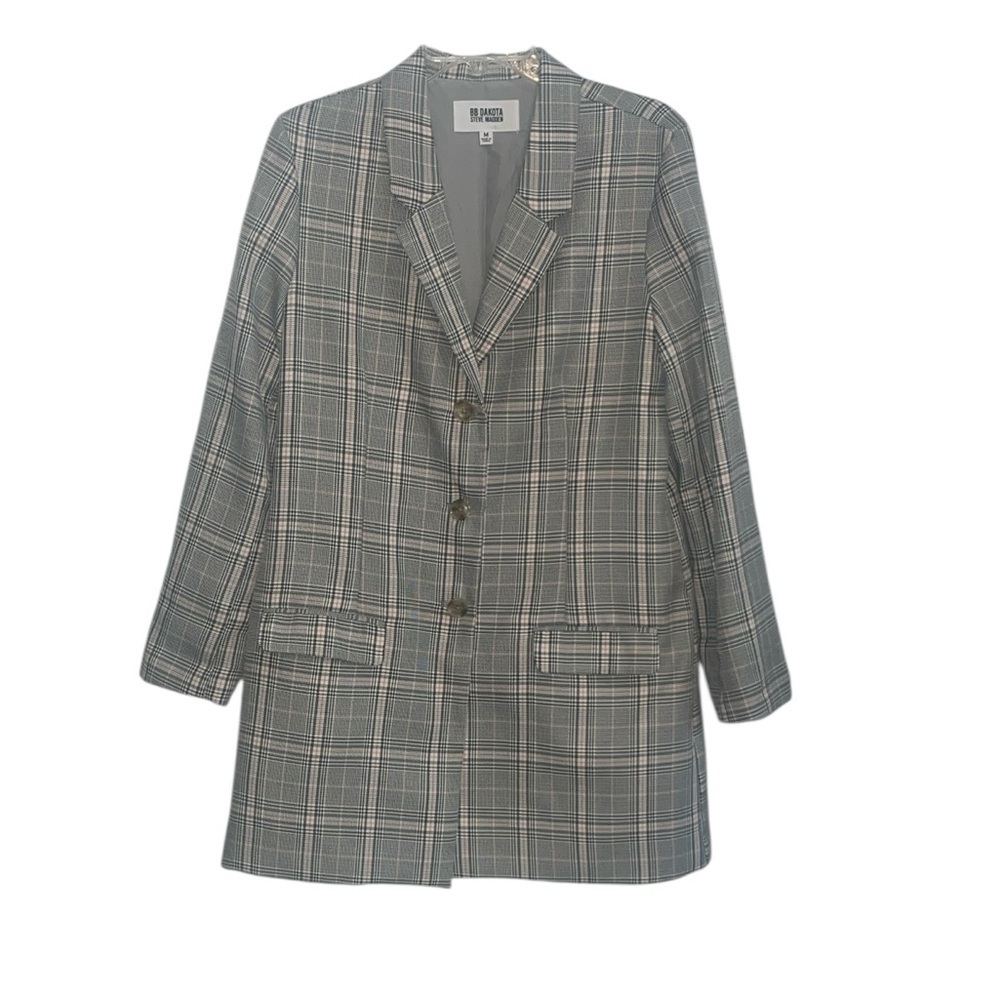 BD Dakota x Steve Madden Plaid Behavior Longline Blazer Size Medium - Picture 4 of 11